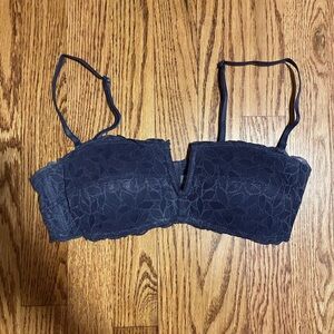 Aerie Navy Blue Lace Bandeau Intimates straps or strapless bra